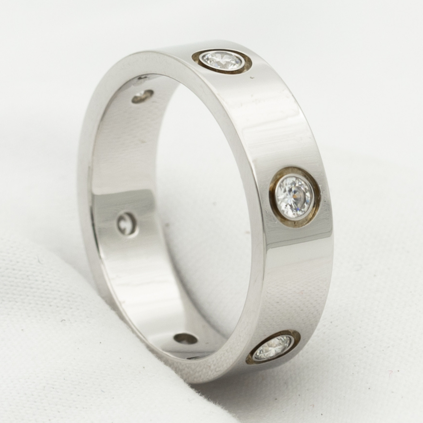 [⭐Luxery]LOVE RING 5.5MM 6 DIAMONDS SILVER