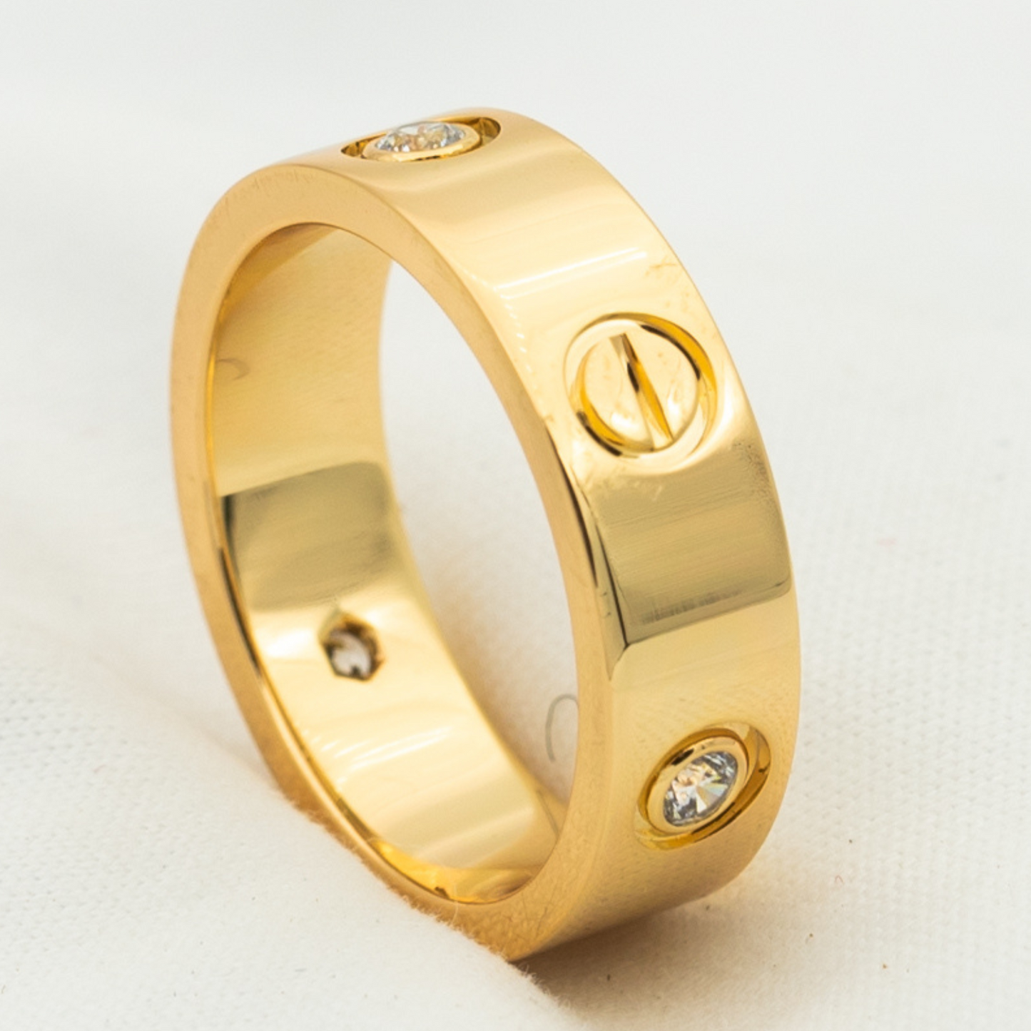 [⭐Luxery]LOVE RING 5.5MM 3 DIAMONDS PINK GOLD