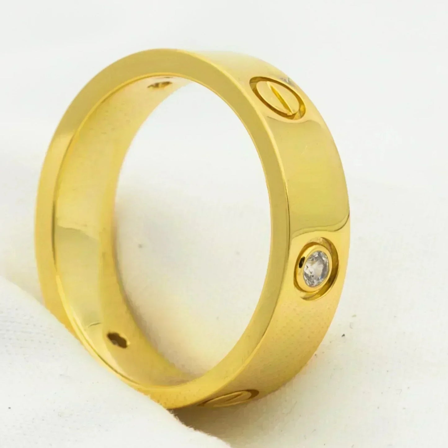 [⭐Luxery]LOVE RING 5.5MM 3 DIAMONDS GOLD