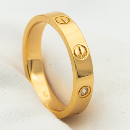[⭐Luxery]LOVE RING 4MM 1 DIAMOND PINK GOLD