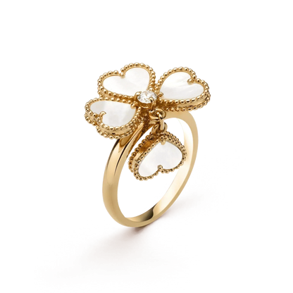 [⭐Luxery]SWEET CLOVER WHITE MOP RING