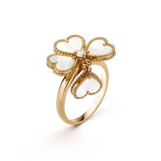 [⭐Luxery]SWEET CLOVER WHITE MOP RING