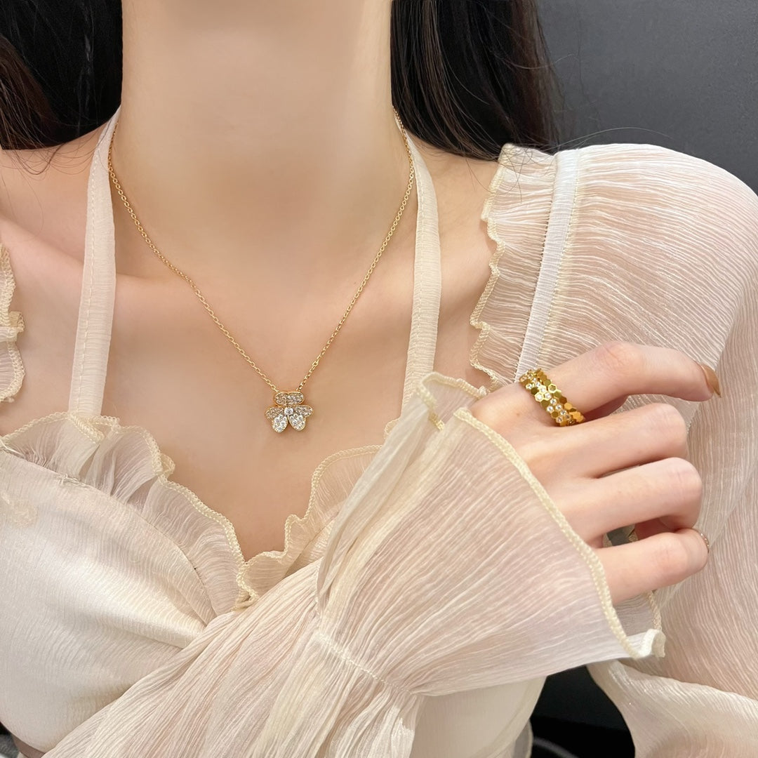 [⭐Luxery]FLOWER DIAMOND NECKLACE