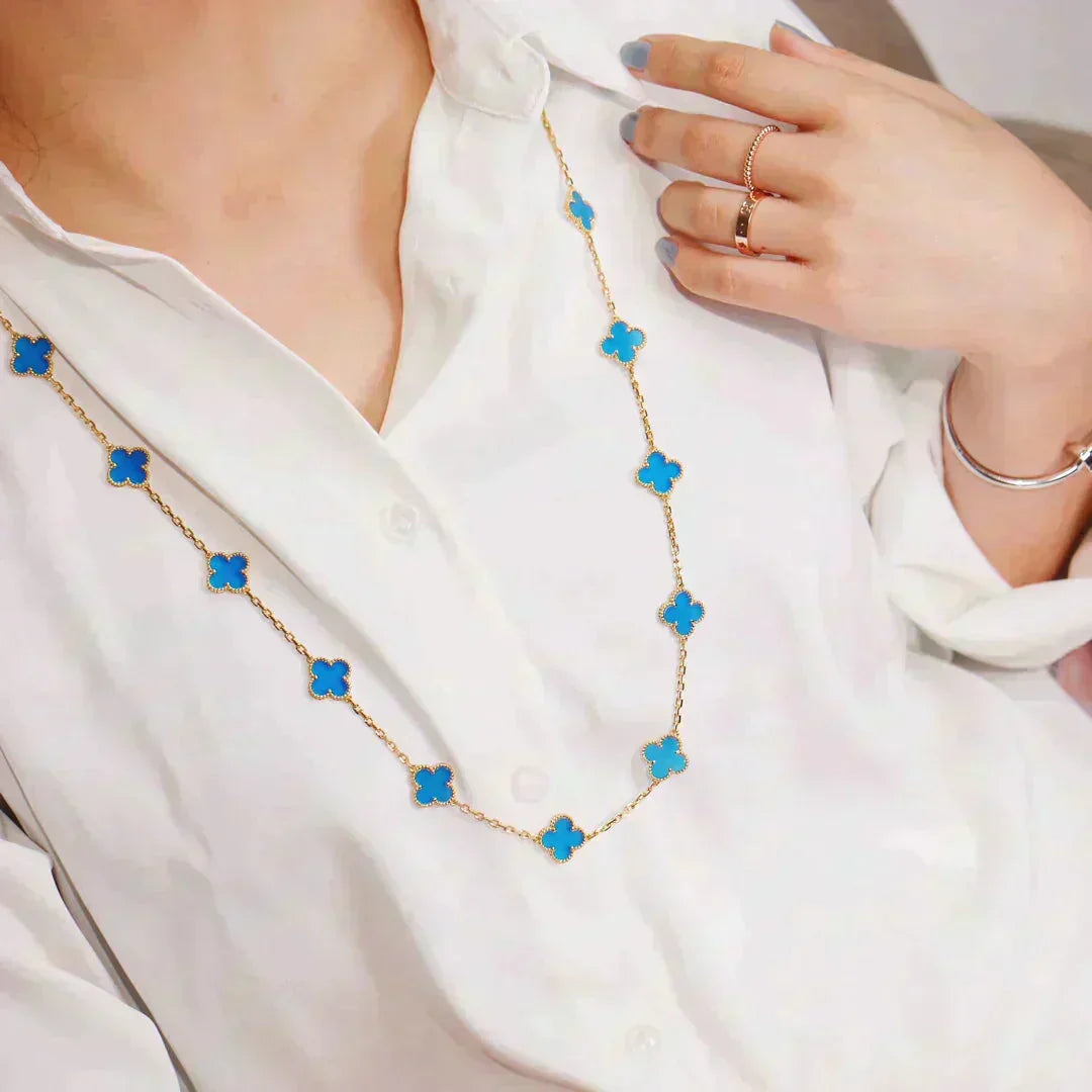 [⭐Luxery]CLOVER 20 MOTIFS TURQUOISE GOLD