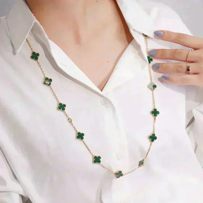 [⭐Luxery]CLOVER 20 MOTIFS MALACHITE GOLD