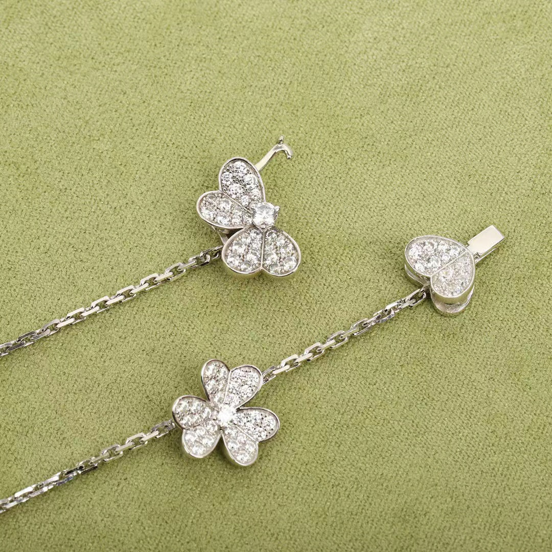 [⭐Luxery]FRIVOLE SILVER 9 FLOWERS NECKLACE