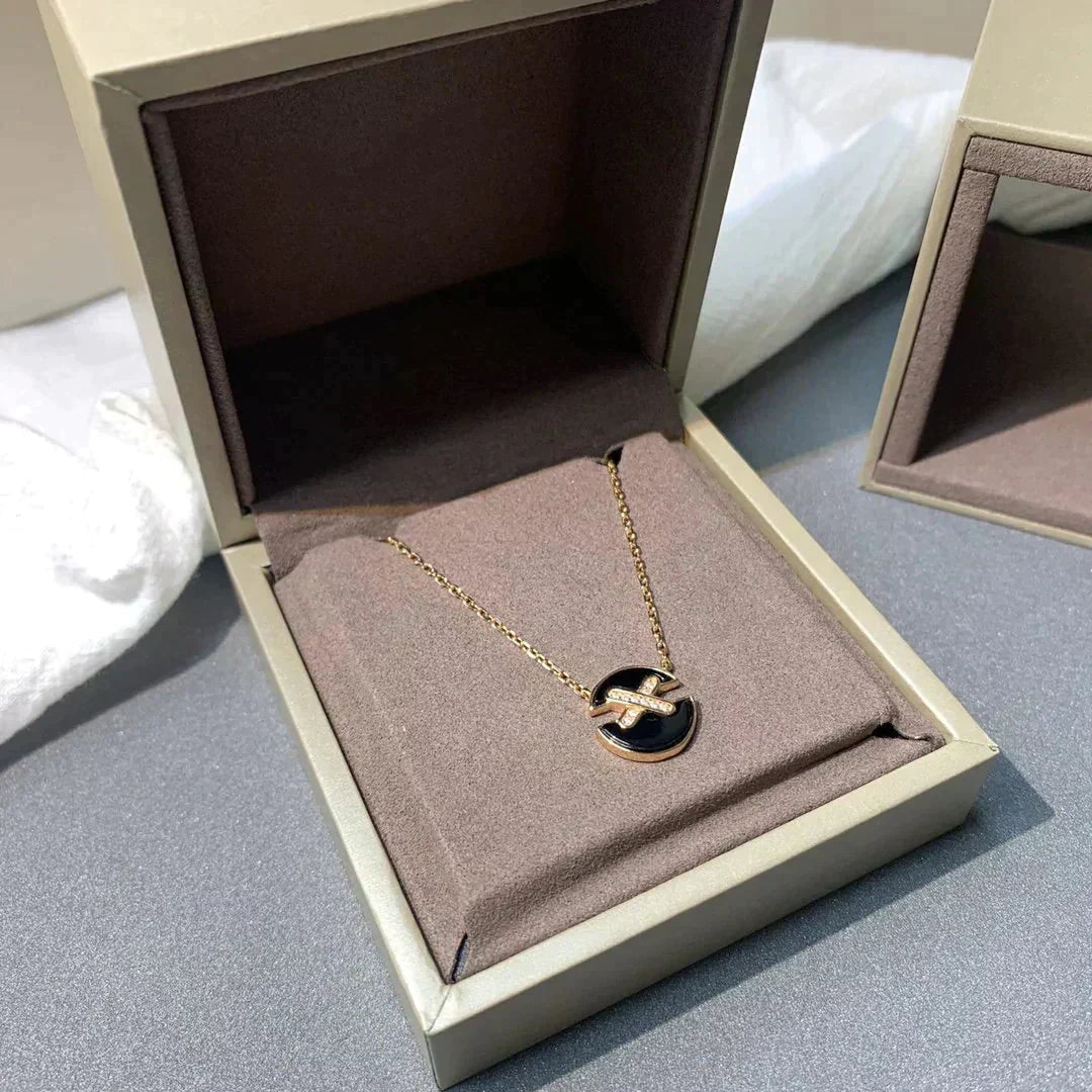 [⭐Luxery]JEUX DE ROSE GOLD DIAMOND NECKLACE