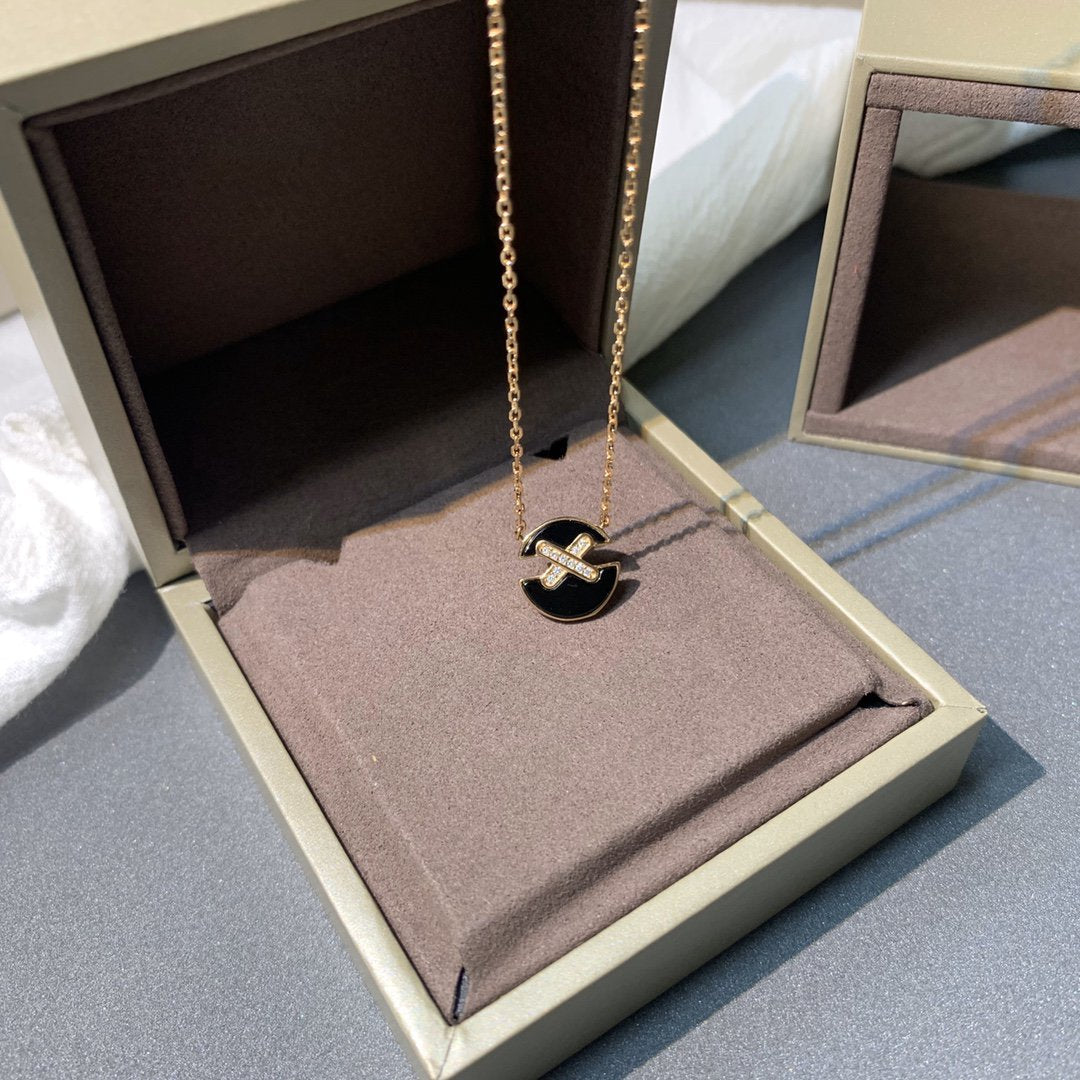 [⭐Luxery]JEUX DE PINK GOLD DIAMOND NECKLACE