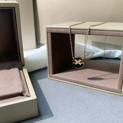 [⭐Luxery]JEUX DE ROSE GOLD DIAMOND NECKLACE