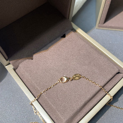[⭐Luxery]JEUX DE PINK GOLD DIAMOND NECKLACE