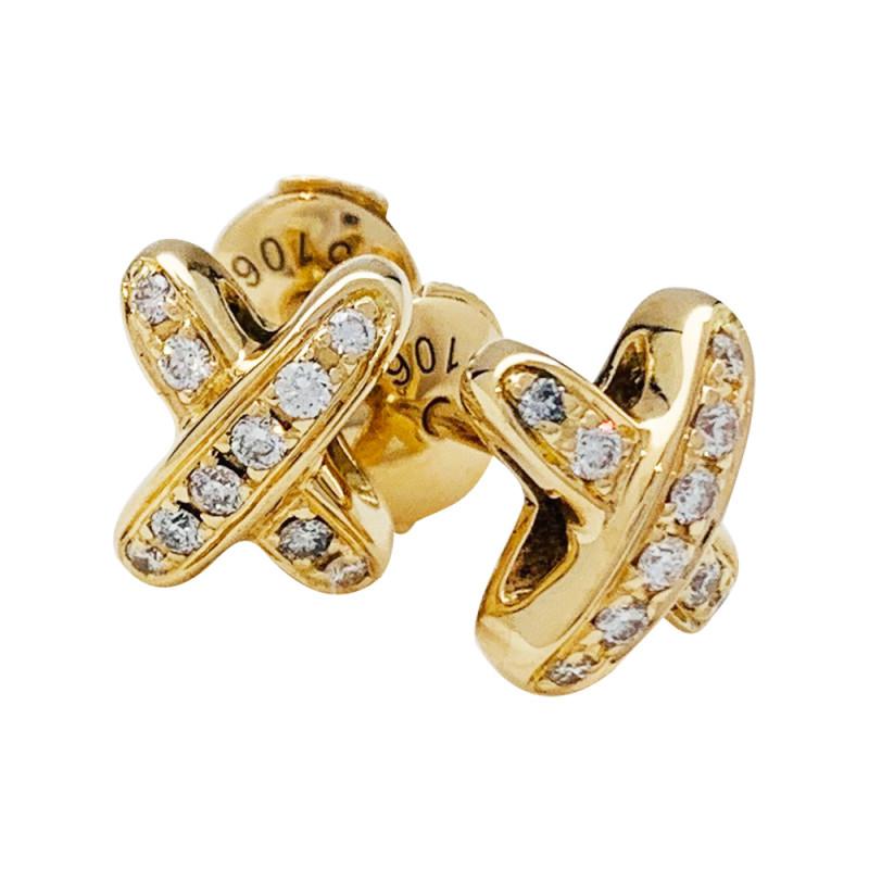 [⭐Luxery]JEUX DE GOLD DIAMOND EARRINGS