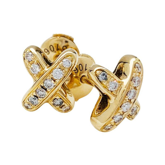 [⭐Luxery]JEUX DE GOLD DIAMOND EARRINGS