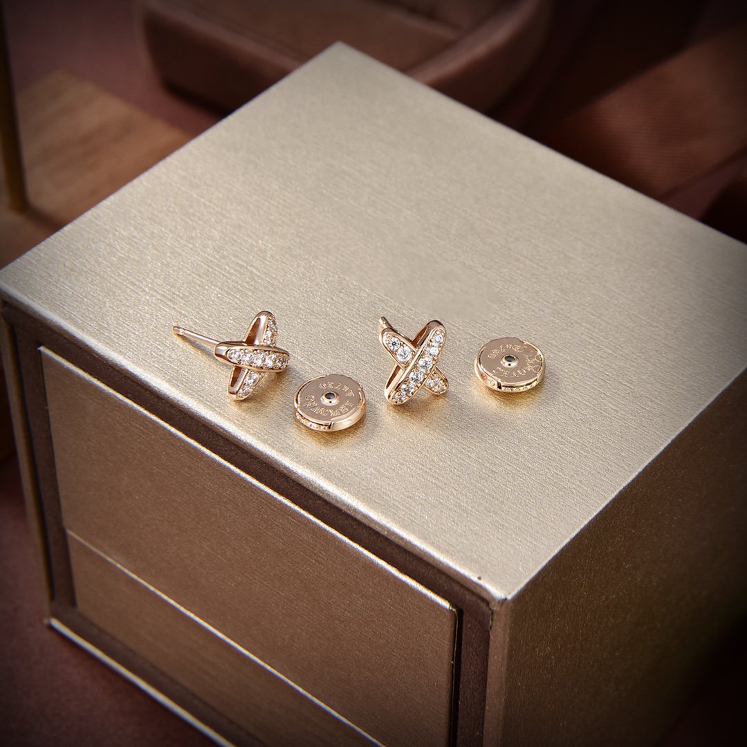 [⭐Luxery]JEUX DE GOLD DIAMOND EARRINGS