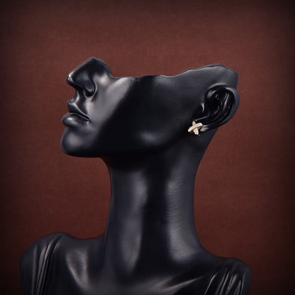 [⭐Luxery]JEUX DE GOLD DIAMOND EARRINGS