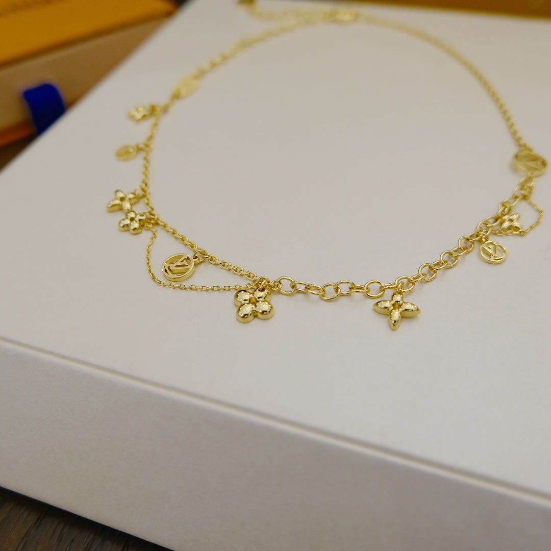 [⭐Luxery]BLOOMING SUPPLE NECKLACE BRASS