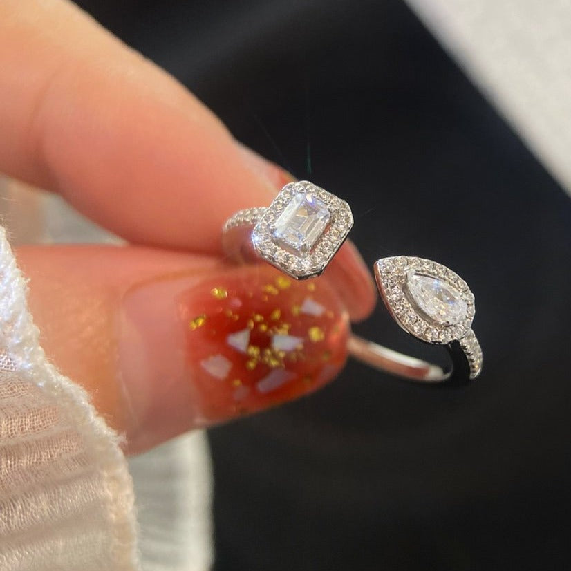 [⭐Luxery]MY TWIN TOI & MOI SILVER DIAMOND RING