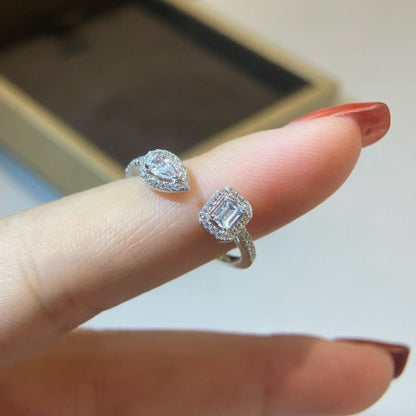 [⭐Luxery]MY TWIN TOI & MOI SILVER DIAMOND RING