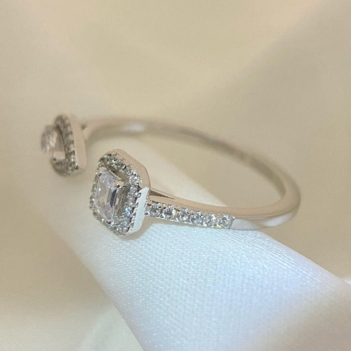 [⭐Luxery]MY TWIN TOI & MOI SILVER DIAMOND RING