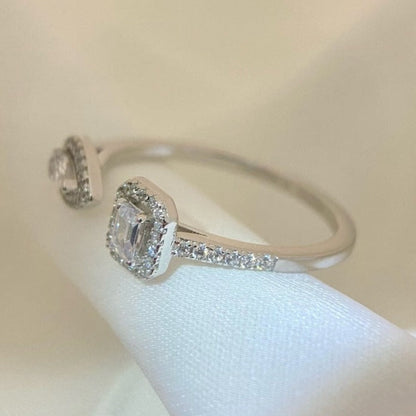 [⭐Luxery]MY TWIN TOI & MOI SILVER DIAMOND RING