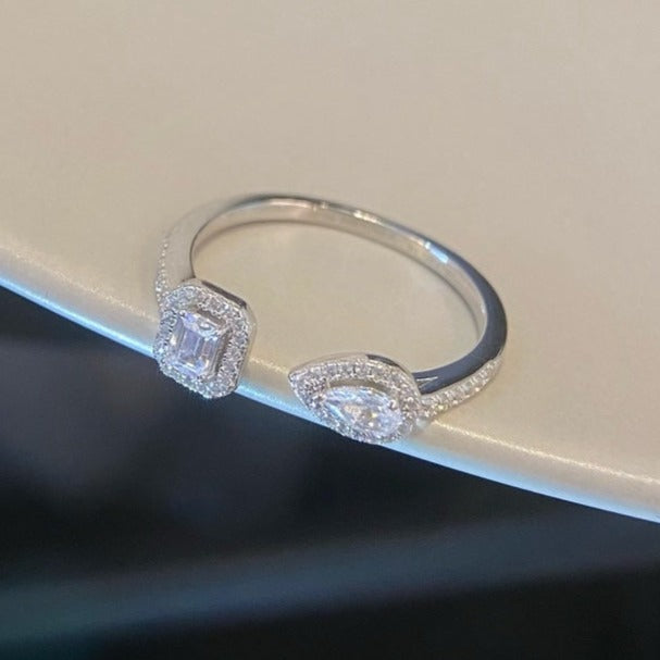 [⭐Luxery]MY TWIN TOI & MOI SILVER DIAMOND RING