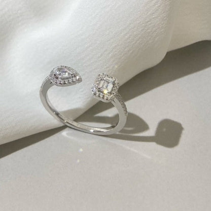 [⭐Luxery]MY TWIN TOI & MOI SILVER DIAMOND RING