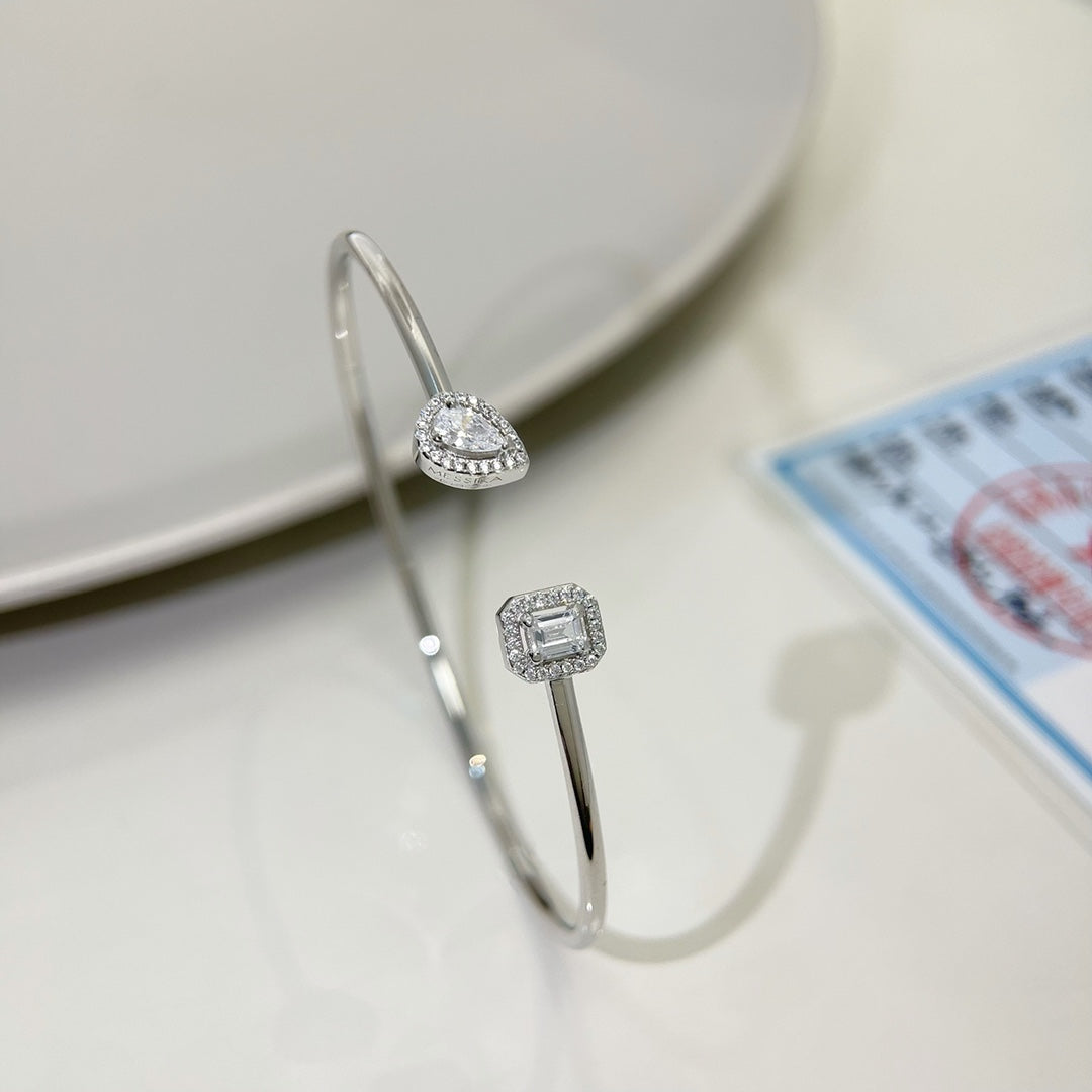 [⭐Luxery]JONC FLEX MY TWIN TOI & MOI SILVER DIAMOND BRACELET