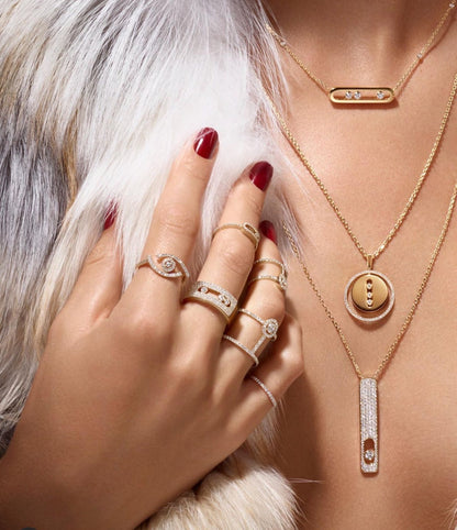 [⭐Luxery]Demo MOVE PM NECKLACE PINK GOLD DIAMOND