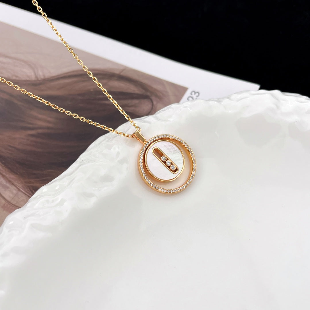 [⭐Luxery]Demo MOVE MM NACRE BLANCHE DIAMOND NECKLACE
