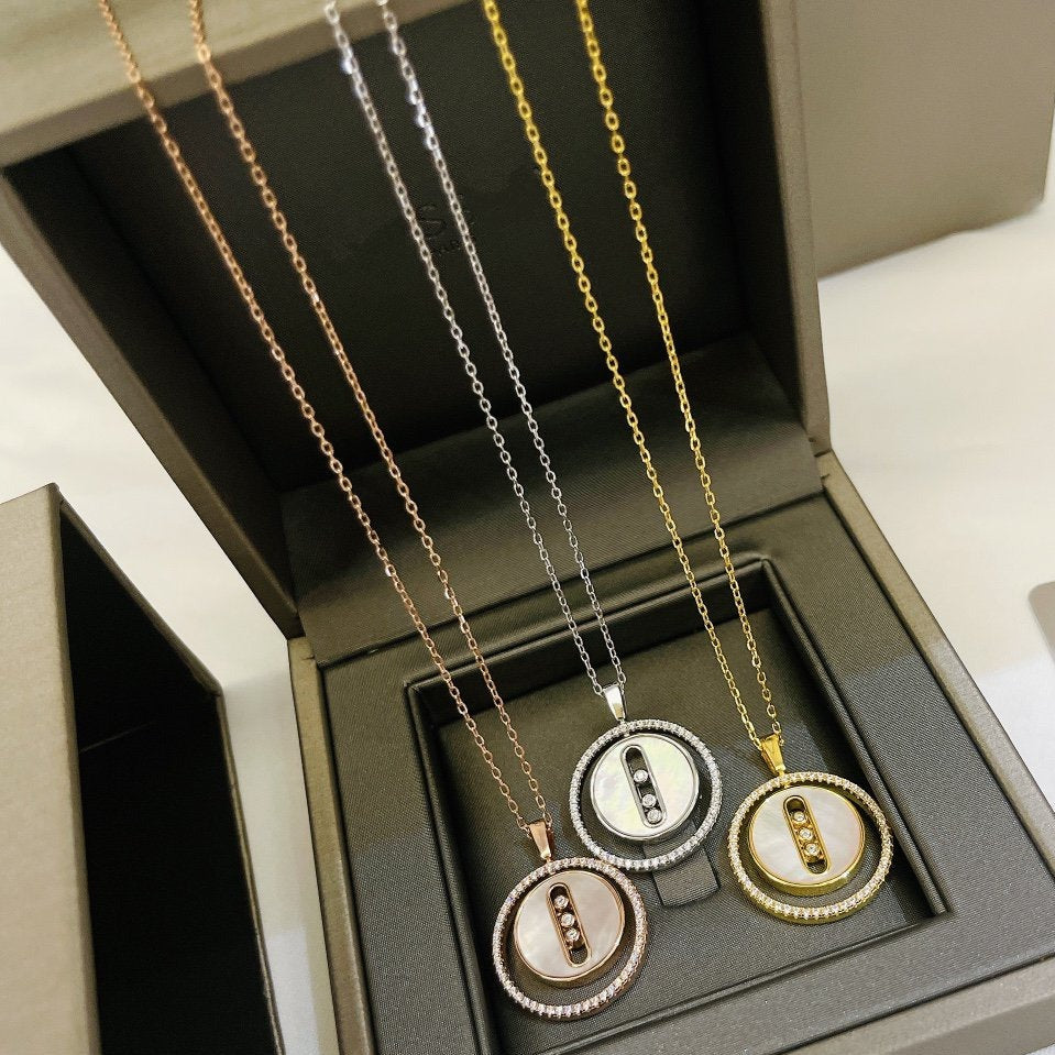 [⭐Luxery]Demo MOVE MM NACRE BLANCHE DIAMOND NECKLACE