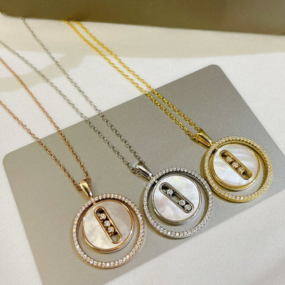 [⭐Luxery]Demo MOVE MM NACRE BLANCHE DIAMOND NECKLACE