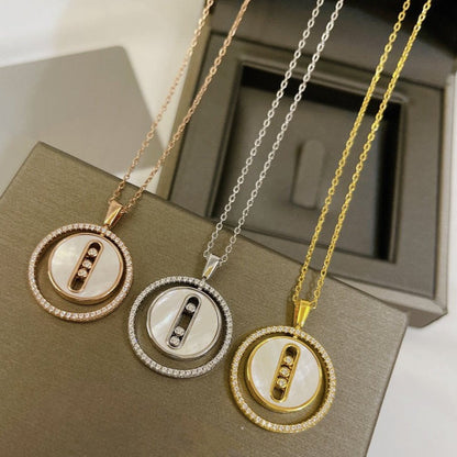 [⭐Luxery]Demo MOVE MM NACRE BLANCHE DIAMOND NECKLACE