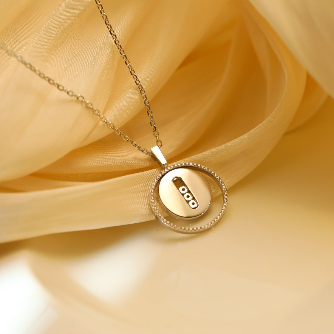 [⭐Luxery]Demo MOVE MM SILVER DIAMOND NECKLACE
