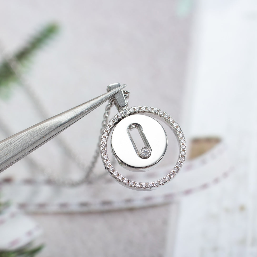 [⭐Luxery]Demo MOVE PM NECKLACE SILVER DIAMOND