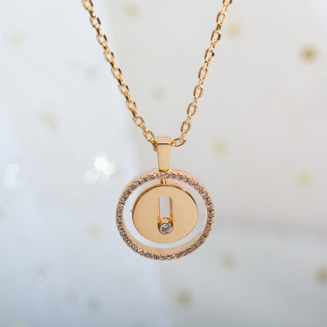 [⭐Luxery]Demo MOVE PM NECKLACE PINK GOLD DIAMOND