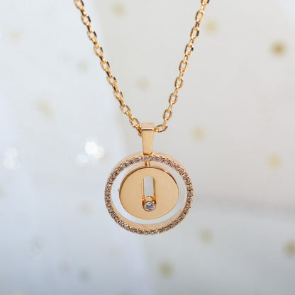 [⭐Luxery]Demo MOVE PM NECKLACE PINK GOLD DIAMOND