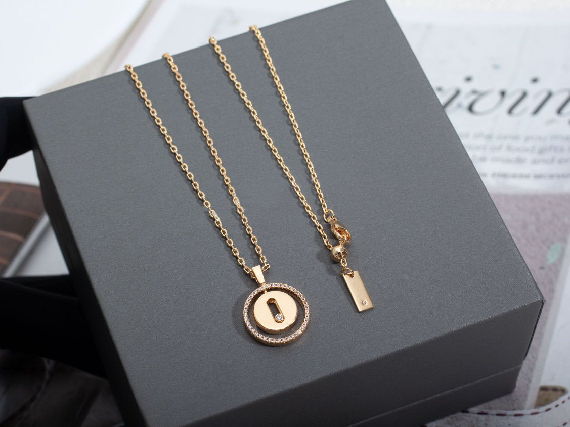 [⭐Luxery]Demo MOVE PM NECKLACE PINK GOLD DIAMOND