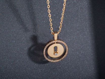 [⭐Luxery]Demo MOVE PM NECKLACE PINK GOLD DIAMOND