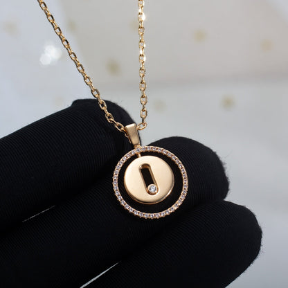 [⭐Luxery]Demo MOVE PM NECKLACE PINK GOLD DIAMOND
