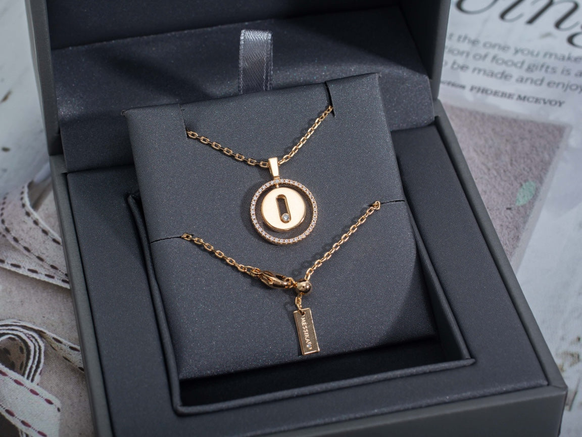 [⭐Luxery]Demo MOVE PM NECKLACE PINK GOLD DIAMOND