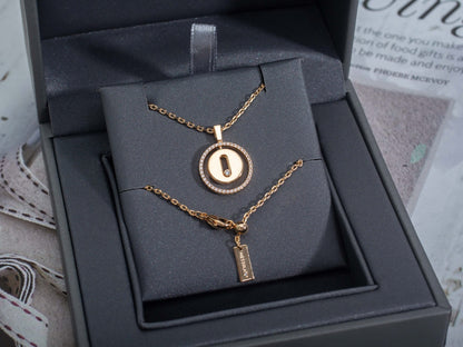 [⭐Luxery]Demo MOVE PM NECKLACE PINK GOLD DIAMOND