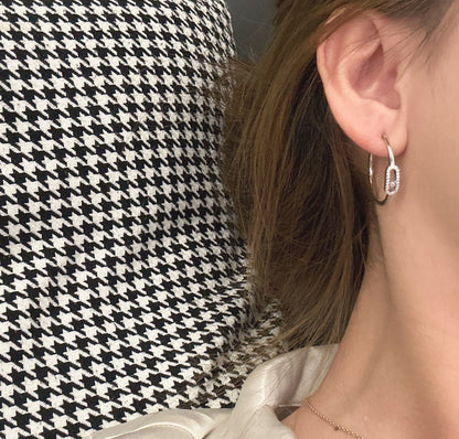 [⭐Luxery]CREOLES MOVE UNO PM DIAMOND EARRINGS