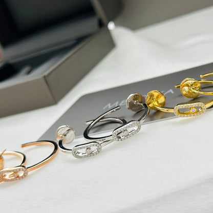 [⭐Luxery]CREOLES MOVE UNO PM DIAMOND EARRINGS
