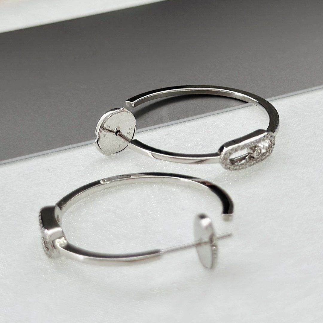 [⭐Luxery]CREOLES MOVE UNO PM DIAMOND EARRINGS