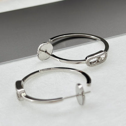 [⭐Luxery]CREOLES MOVE UNO PM DIAMOND EARRINGS