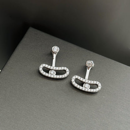 [⭐Luxery]MOVE UNO SILVER DIAMOND EARRINGS