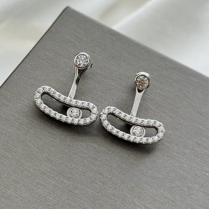 [⭐Luxery]MOVE UNO SILVER DIAMOND EARRINGS