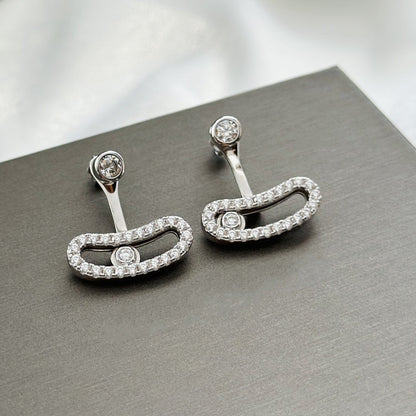 [⭐Luxery]MOVE UNO SILVER DIAMOND EARRINGS