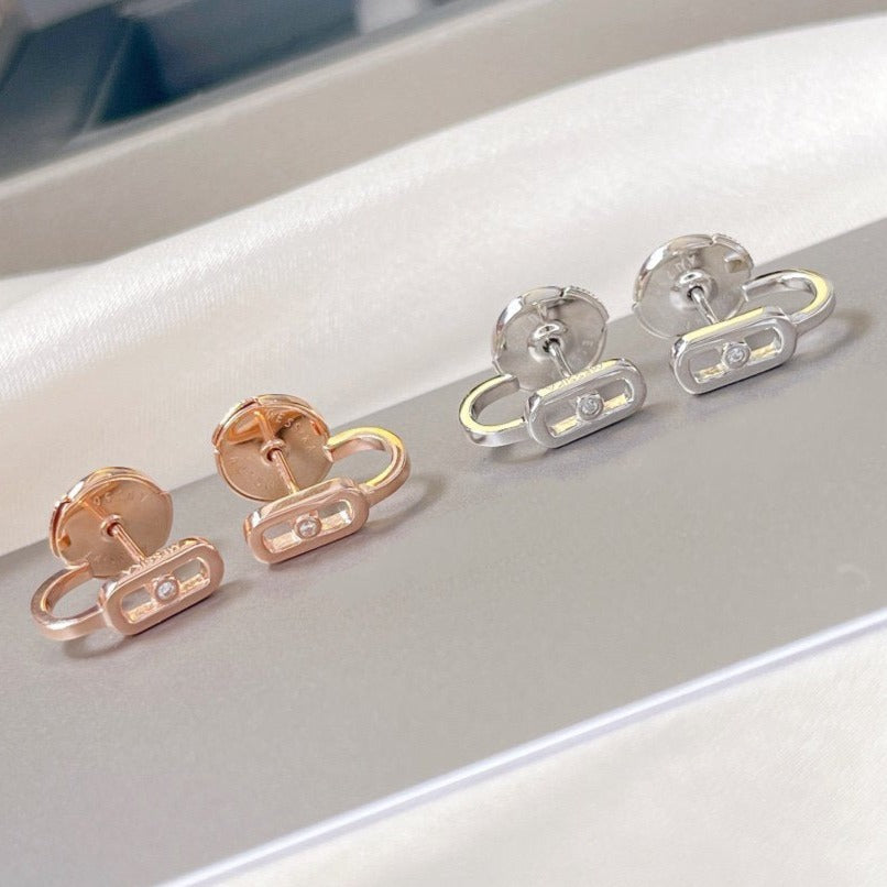 [⭐Luxery]CREOLES MOVE UNO MINI 1 DIAMOND EARRINGS