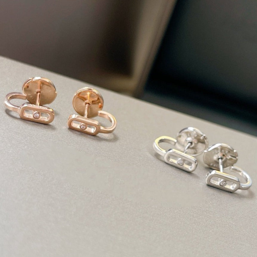 [⭐Luxery]CREOLES MOVE UNO MINI 1 DIAMOND EARRINGS