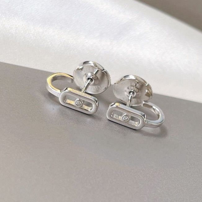 [⭐Luxery]CREOLES MOVE UNO MINI 1 DIAMOND EARRINGS